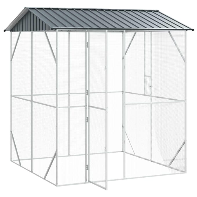vidaXL Cage pour oiseaux Anthracite 215 x 208 x 247 cm