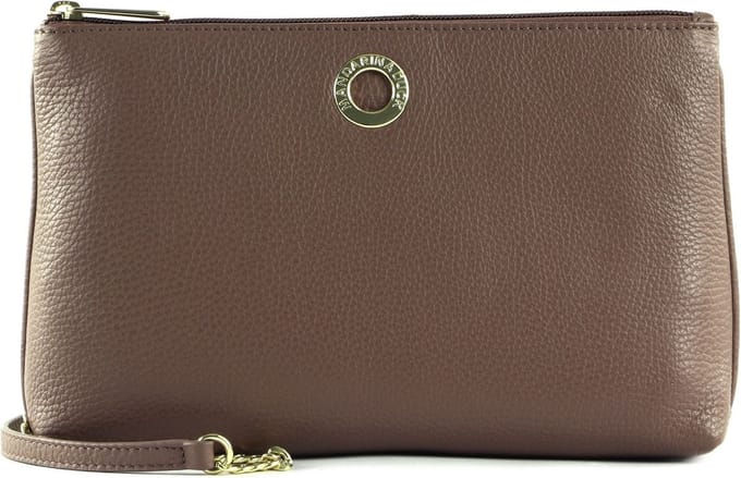 MANDARINA DUCK Leren Schoudertas Mellow Leather Crossover Bag Balsamic Bruine