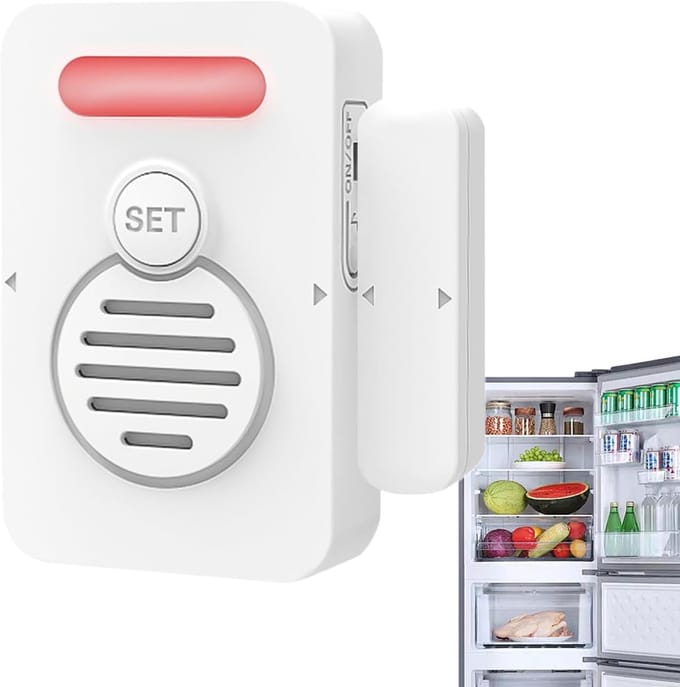Koelkast Alarm - Deuralarm - Energie Besparen - Spraakherinnering - 6x5x2 cm - Wit