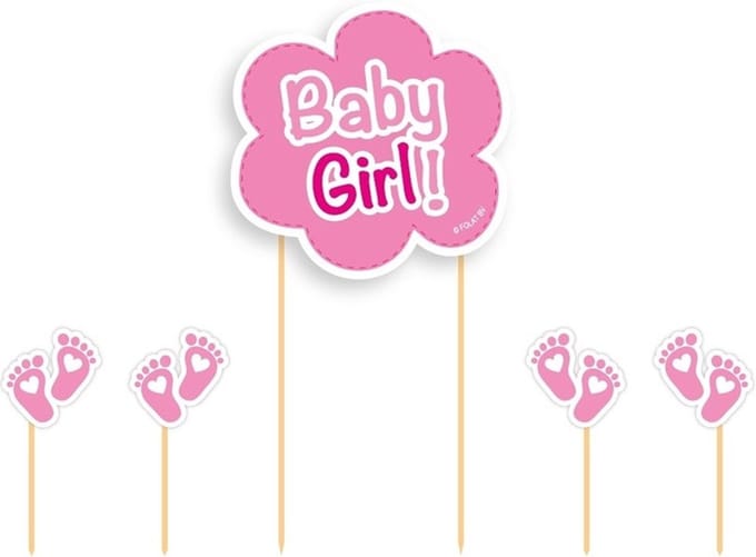 Taart topper Baby Girl roze