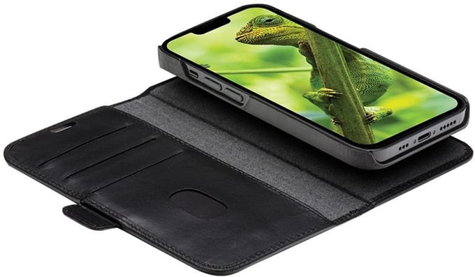 iPhone 15 Plus Bookcase hoesje - dbramante1928 - Effen Cognac - Leer