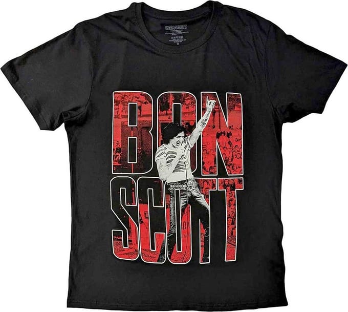 Bon Scott - Big Type Heren T-shirt - S - Zwart