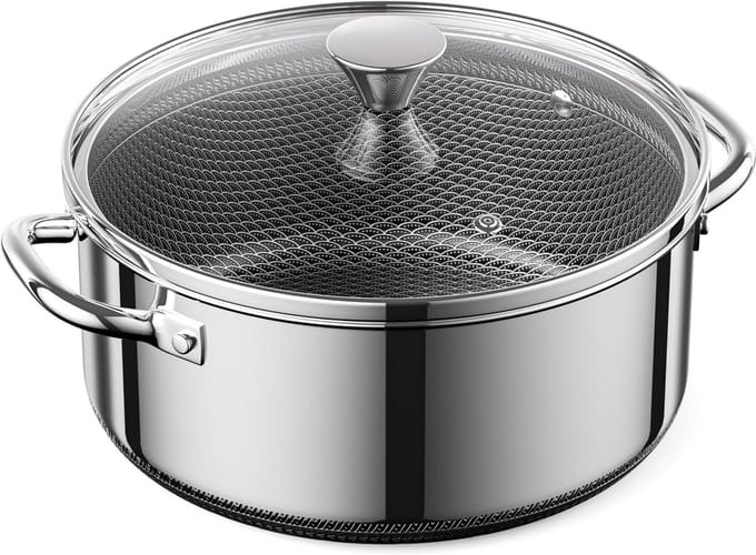 Hybride Anti-aanbak Steelpan met Glazen Deksel 20cm RVS