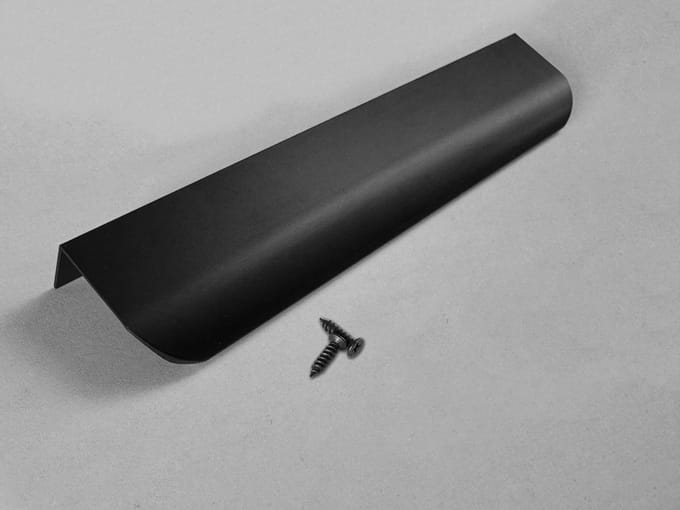 Aluminium profielgreep voor meubels (20x4x1,8 cm, zwart)
