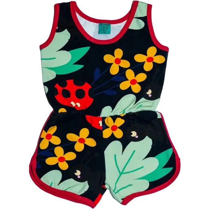 Korte meisjesjumpsuit Raspberry Republic Anthill UV50+