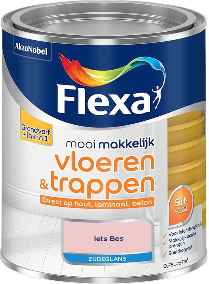 Flexa - Mooi Makkelijk Vloeren & Trappen Zijdeglans - Iets Bes - Mengverf - 750 Ml