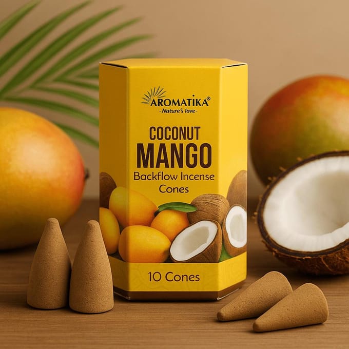 Masala Backflow Wierookpakket van 10 - Kokosnoot & Mango