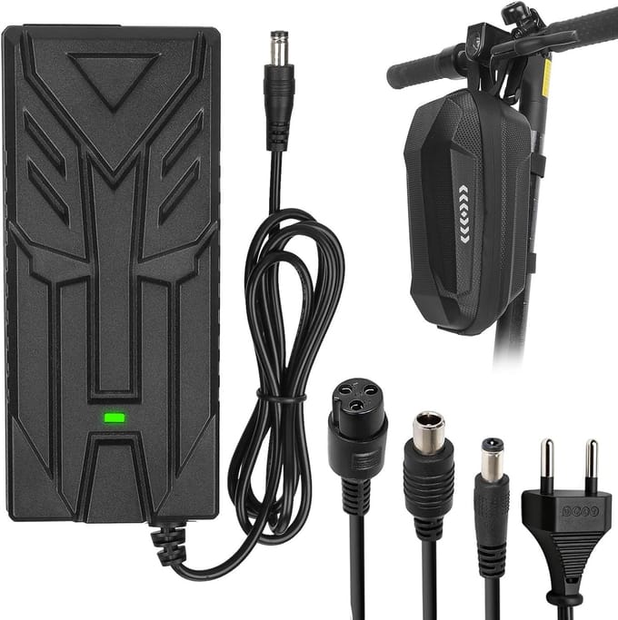 Thijox - 42V 2A Elektrische Scooter Oplader, Hoverboard Oplader, 36V Universele Lithium Batterij Oplader met 3 Aansluitingen, E-bike/Scooter Snellader