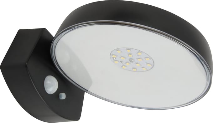 Solar wandlamp buiten 'Darwin' - Met bewegingssensor - Warm wit licht - IP54 - Buitenlamp geschikt voor de schutting - Zwart