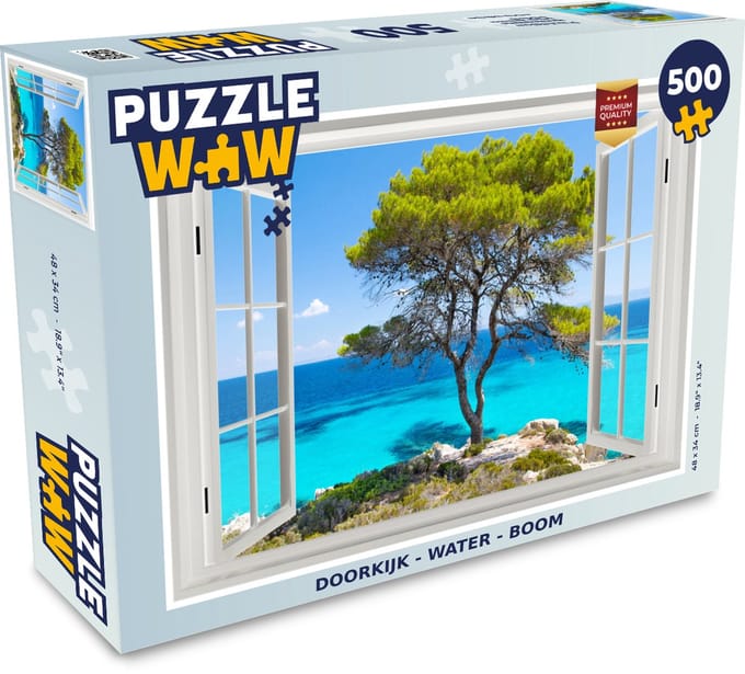 Puzzel Doorkijk - Water - Boom - Legpuzzel - Puzzel 500 stukjes
