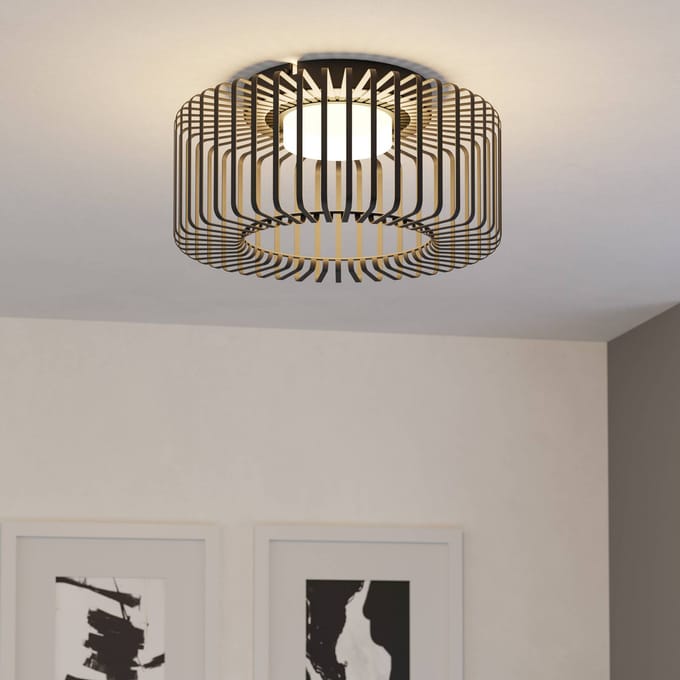 EGLO connect LED plafondlamp Ginestrone-Z, zwart, aluminium