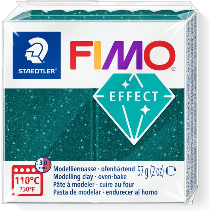 FIMO effect ovenhardende boetseerklei standaard blokje 57 g - galaxy groen