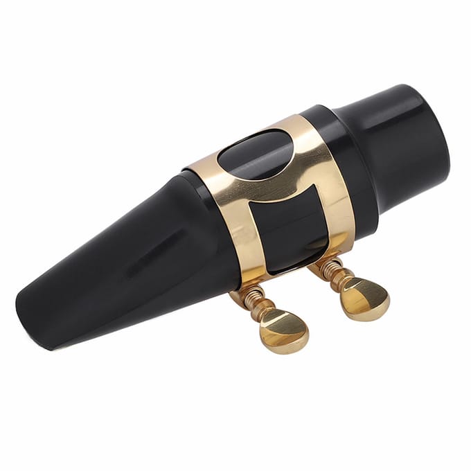 Tenorsaxofoon Saxofoon ABS Mondstuk met Dop Metalen Gesp Rieten Pads Muziekinstrumenten black