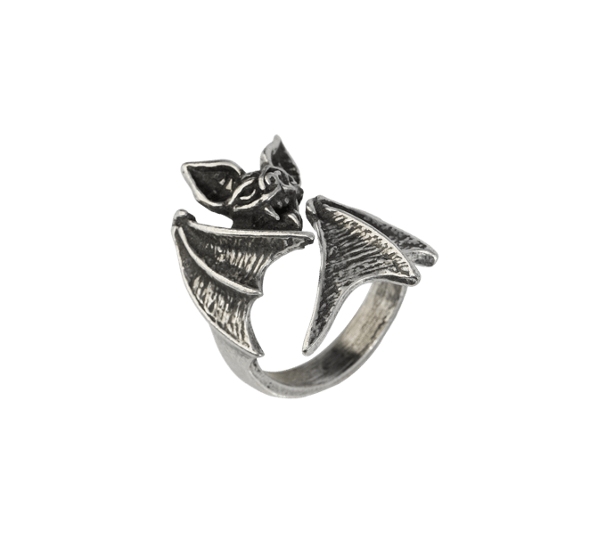 Alchemy Gothic - Gothic Ring - Nighthawk Wrap Ring - voor Vrouwen - zilverkleurig