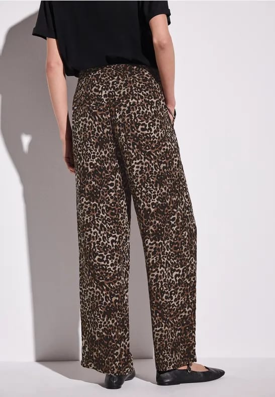 Broek met gedessineerde Wide Legs
