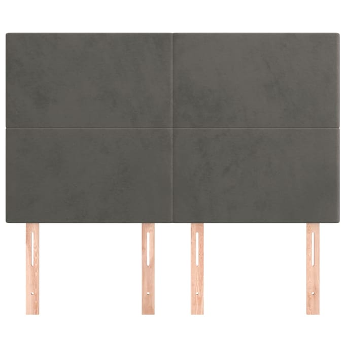 vidaXL - Hoofdbord - donkergrijs - 144x5x118/128 - cm - Fluweel