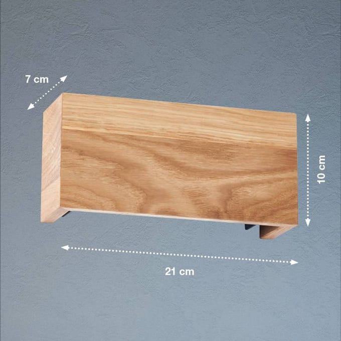 FISCHER & HONSEL LED wandlamp Shine-Wood,  breedte 21 cm, eiken/zwart, hout