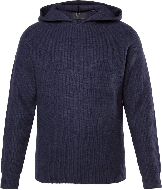 JP 1880 - Heren - Hoodie CashmereTouch breisel capuchon - Navy blauw - Maat 3XL