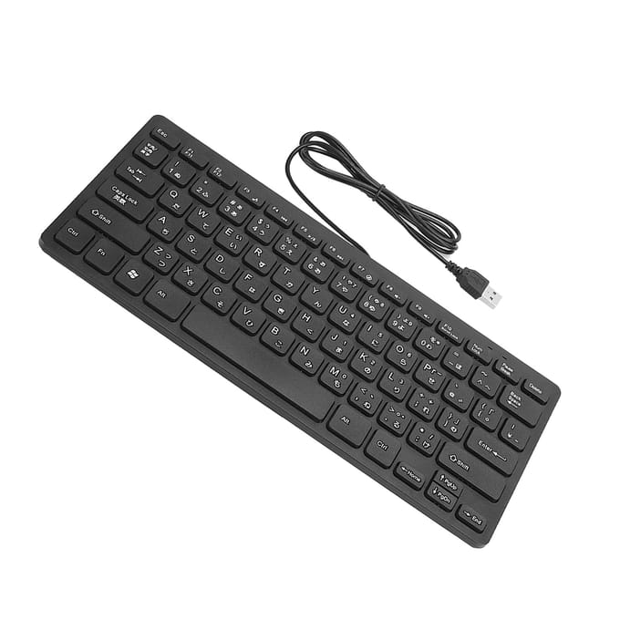 Mini clavier japonais filaire, interface USB, muet, ultra fin, 78 touches, fournitures informatiques noir