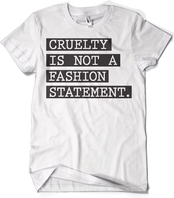 Hybris Cruelty Is Not A Fashion -statement-T-shirt White
