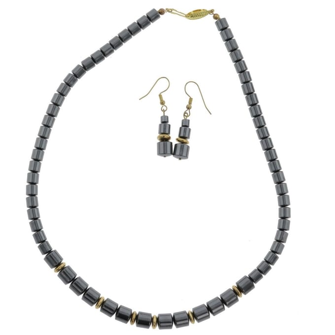 Behave - Set ketting oorhangers - Hematietlook voor avondoutfit