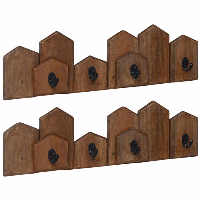 vidaXL Hanger Bruin 48 x 8 x 15 cm Massief Mahoniehout