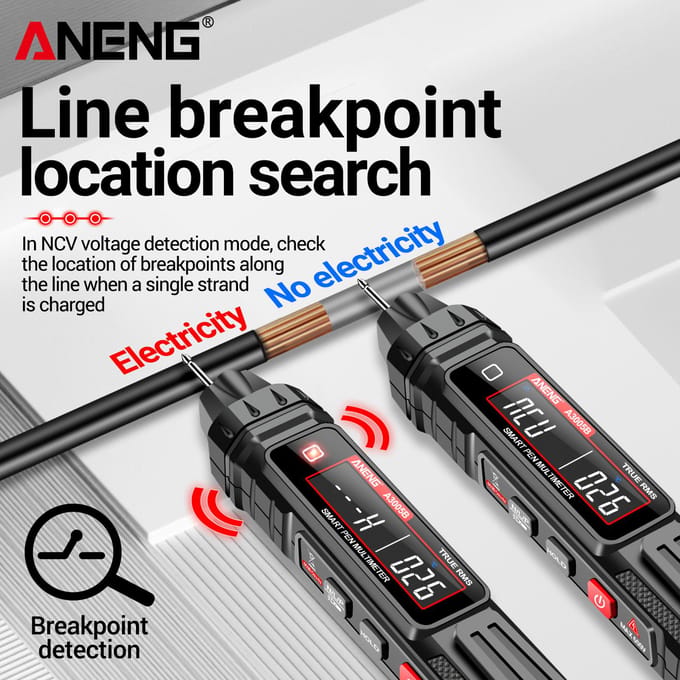 ANENG A3005AB Digitale Intelligente Professionele Multimeter Sensor Pen Fasevolgorde Tester AC A3005B Standard Configuration