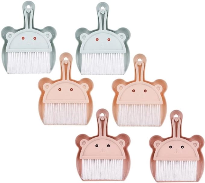 Tafelveger en Stoffer Set - Mini Bezems - Bureau Schoonmaken - Ophangbeugel - 20.8 cm - Diverse Kleuren