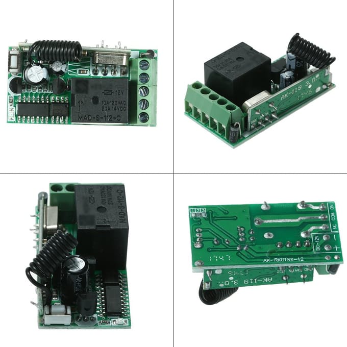 433Mhz DC 12V Universele RF Afstandsbediening Schakelaar Relais Ontvanger Module Mini 1CH Draadloze Bediening 5