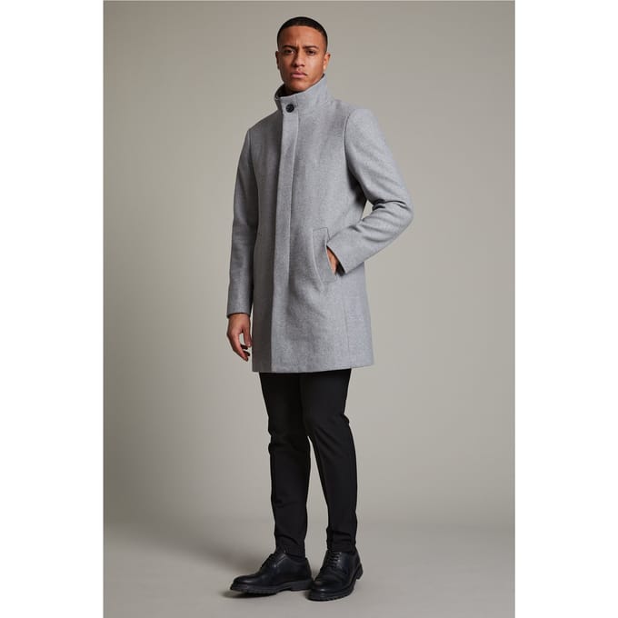 Regular fit lange jas van katoenmix met viscose
