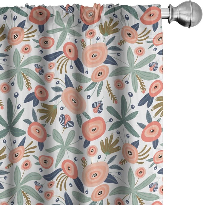 ABAKUHAUS Botaniek – Doodle Bloem – 2x75x225 cm – Microvezel – Veelkleurig