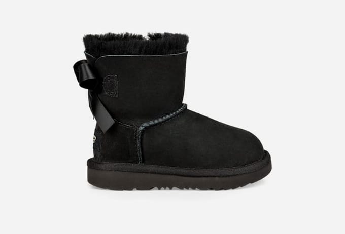 UGG® Mini Bailey Bow II for Kids in Black, Size 11, Twinface/Polyester/Wool
