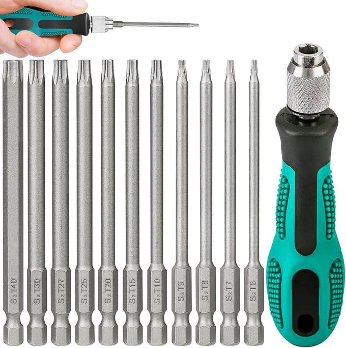 Torx-schroevendraaierset 12-delig, T6-T40, magnetisch met handgreep