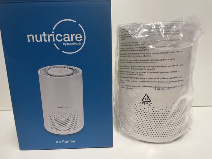 Nutricare - Luchtreiniging met HEPA-filter - Geluidsarm - <40db wit, Ø18x28 cm