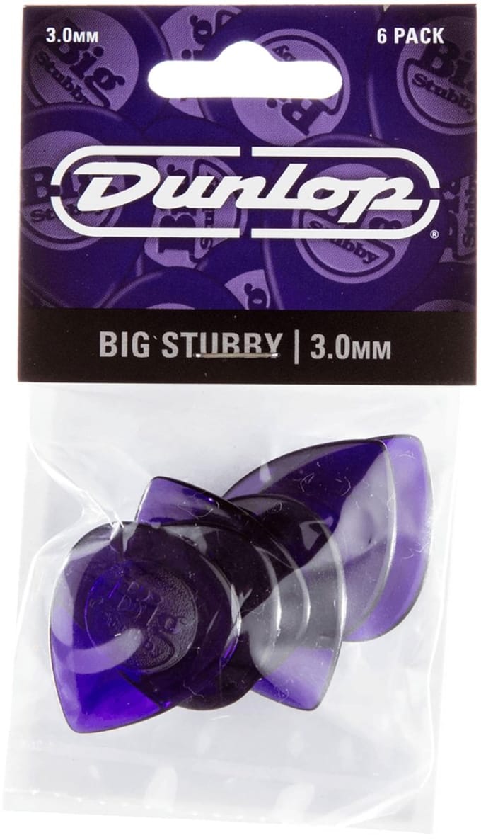 Dunlop 475P3 Big Stubby Plectrum 3.0mm 6-Pack - Plectra, zakje met 6 stuks