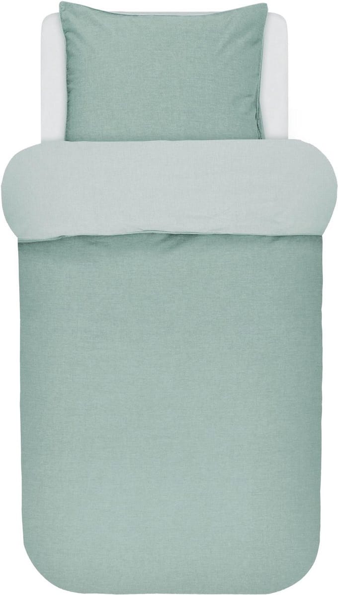 MARC O'POLO Washed Chambray Dekbedovertrek Sage green - Eenpersoons – 140x200/220 cm