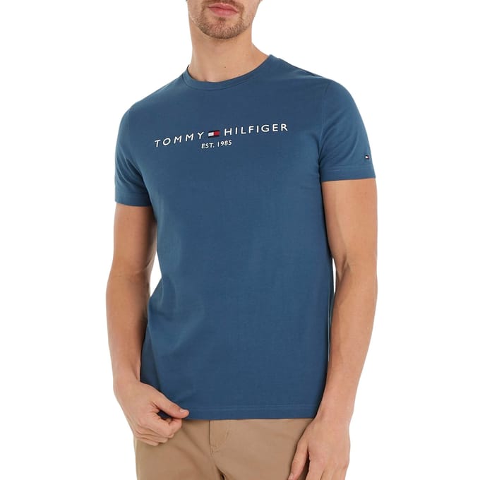 Tommy Hilfiger Tommy Logo Tee Aegean Sea Taglia: M | Magliette basic Outlet | Uomo