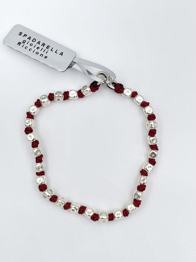 Spadarella Gioielli - SPBR03- Armband - 925 Zilver - 5mm - Brown wine 128 - 19 Cm