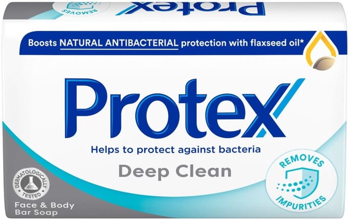 Protex Zeep Deep Clean - Antibacterieel Zeepblok - Voor Gezicht en Lichaam - 90g