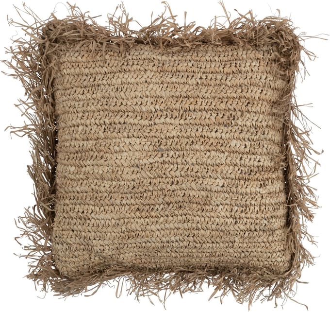 J-Line kussen Jeff Vierkant - rotan - naturel - large