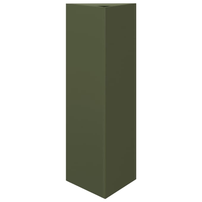 vidaXL - Plantenbak - driehoek - 30x26x75 - cm - staal - olijfgroen