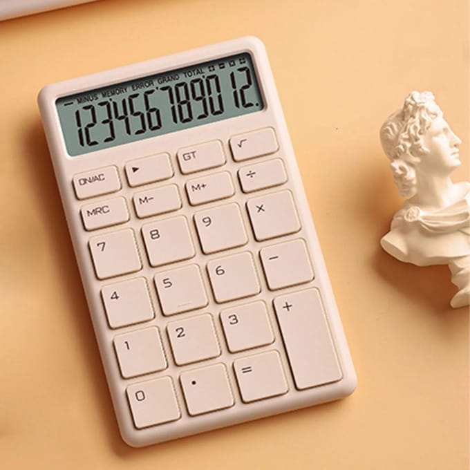 Calculatrice Portable pour étudiants, conception Simple, calculatrice de base, bouton haute sensibilité, fournitures de papeterie pour étudiants blanc