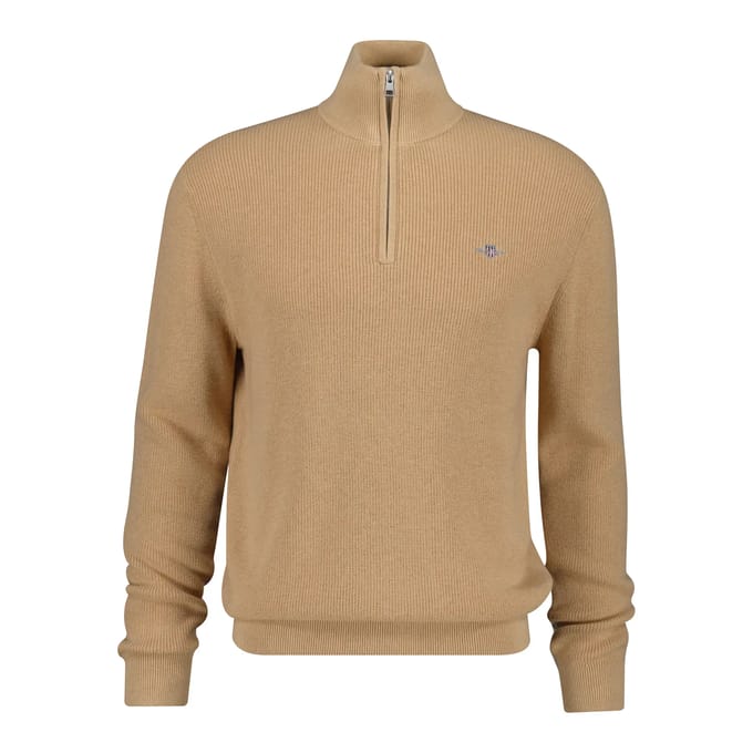 Sweater met halve rits Gant Marino Ribbed