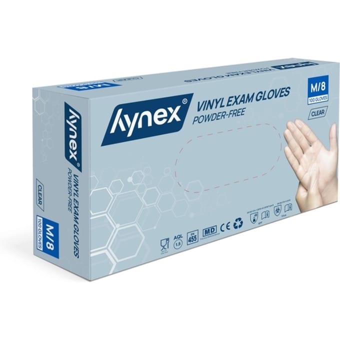 Hynex Vinyl handschoenen maat M Clear 100/doos 4,5gram
