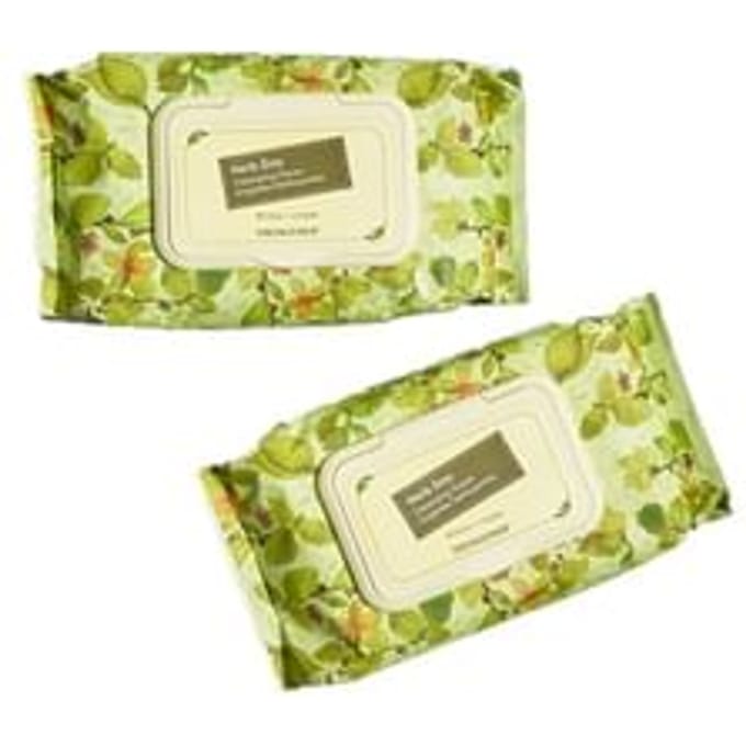 THE FACE SHOP - Herb Day Cleansing Tissue Handy Pack 70 sheets beige