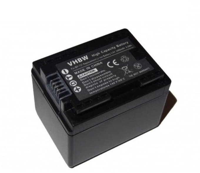 VHBW Camera accu compatibel met Canon BP-727 / 2400 mAh