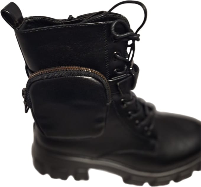 LUCKY SHOES-BIKERBOOTS-BLACK-IMITATIONLEER-EXTRA PURSE-40