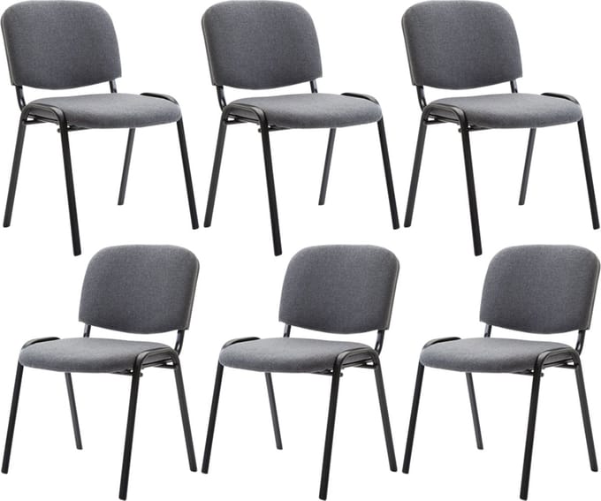 CLP Ken Set van 6 bezoekersstoelen grijs