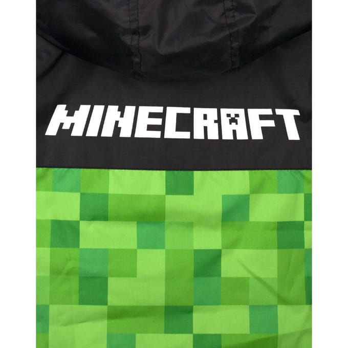 Veste à capuche imperméable Creeper pour garçon Minecraft 11-12 noir/vert