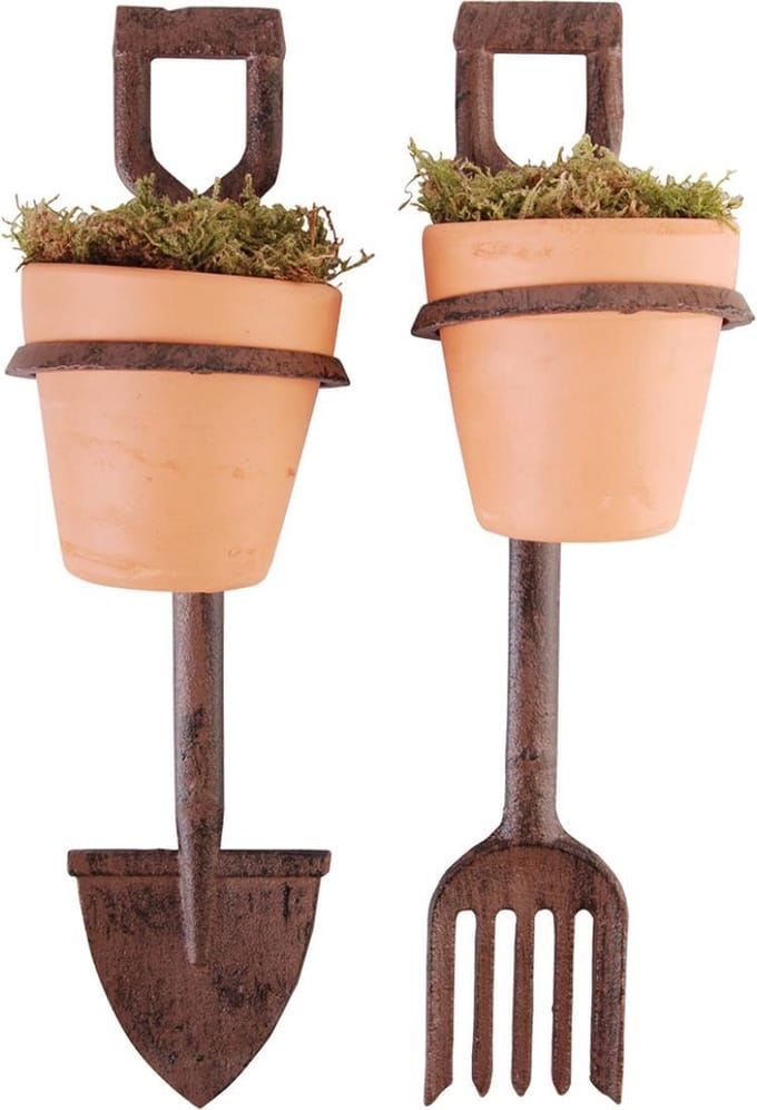 Set van 2 bloempothoudertjes  (27cmx9cm)| Esschert Design.